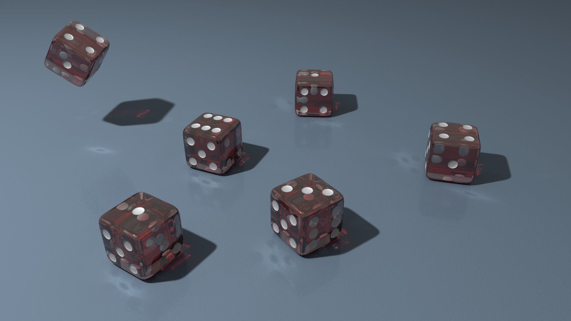 povray six dice