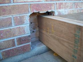 Second beam bridging the octagon deck frame to the house.