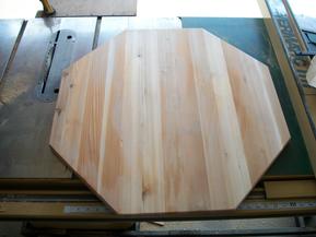 View of center-piece sanded and cut to an octagon shape
