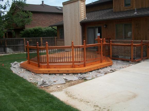 Octagon deck after staining, view 1.