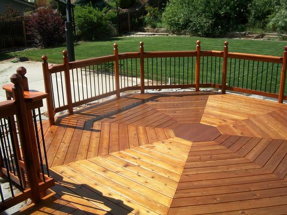 Octagon deck after staining, view 2.