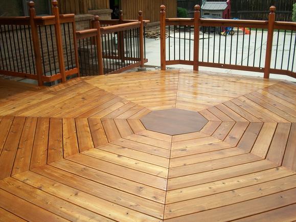 Octagon deck after staining, view 3.