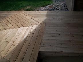 View of cut line at ends of bridge decking