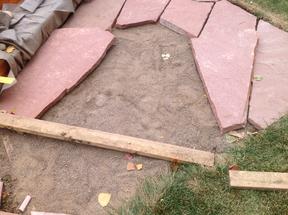 Space in flagstone patio to fill.